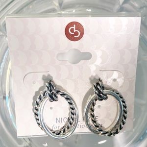 Silver Double Oval Sensitive Ears, Nickle Free Earrings